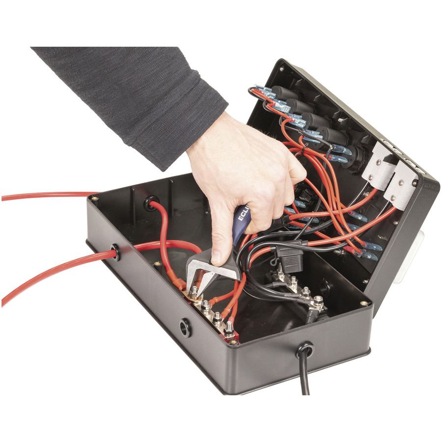 DC Control Box for External Battery with Voltage Display + 2 x 50A High Current + 6 x Switches + 3 x