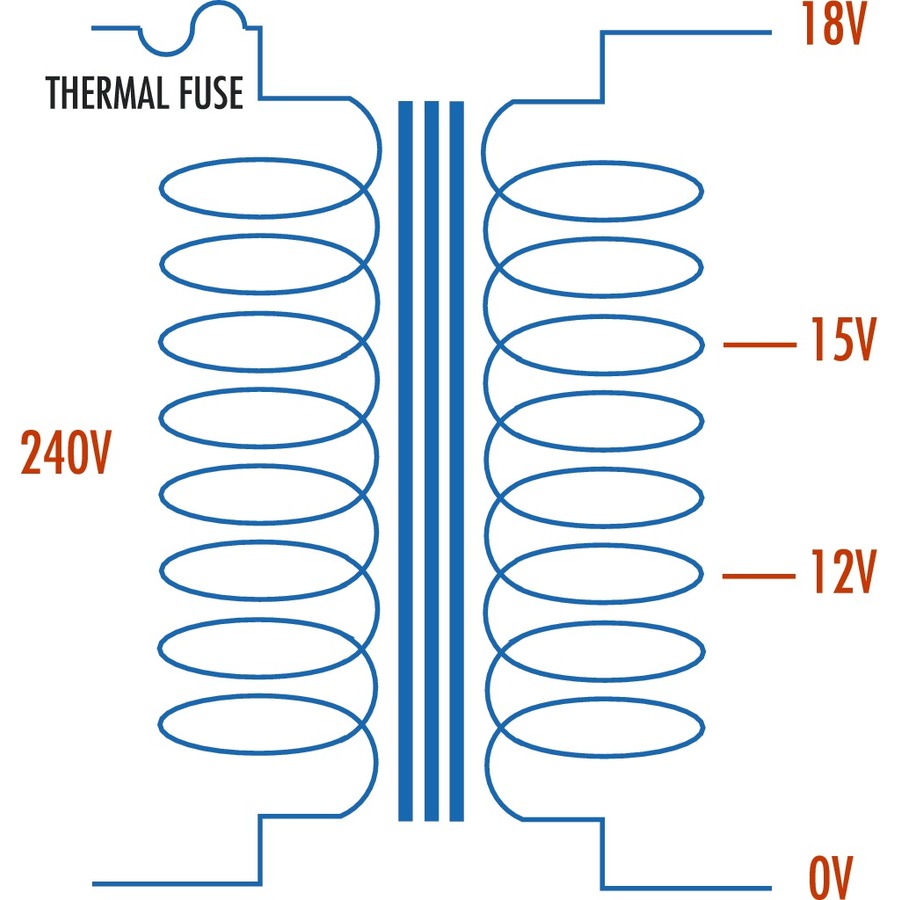 12V - 18V, 18VA, 1A Multi-Tapped - Type 2154 Transformer 
