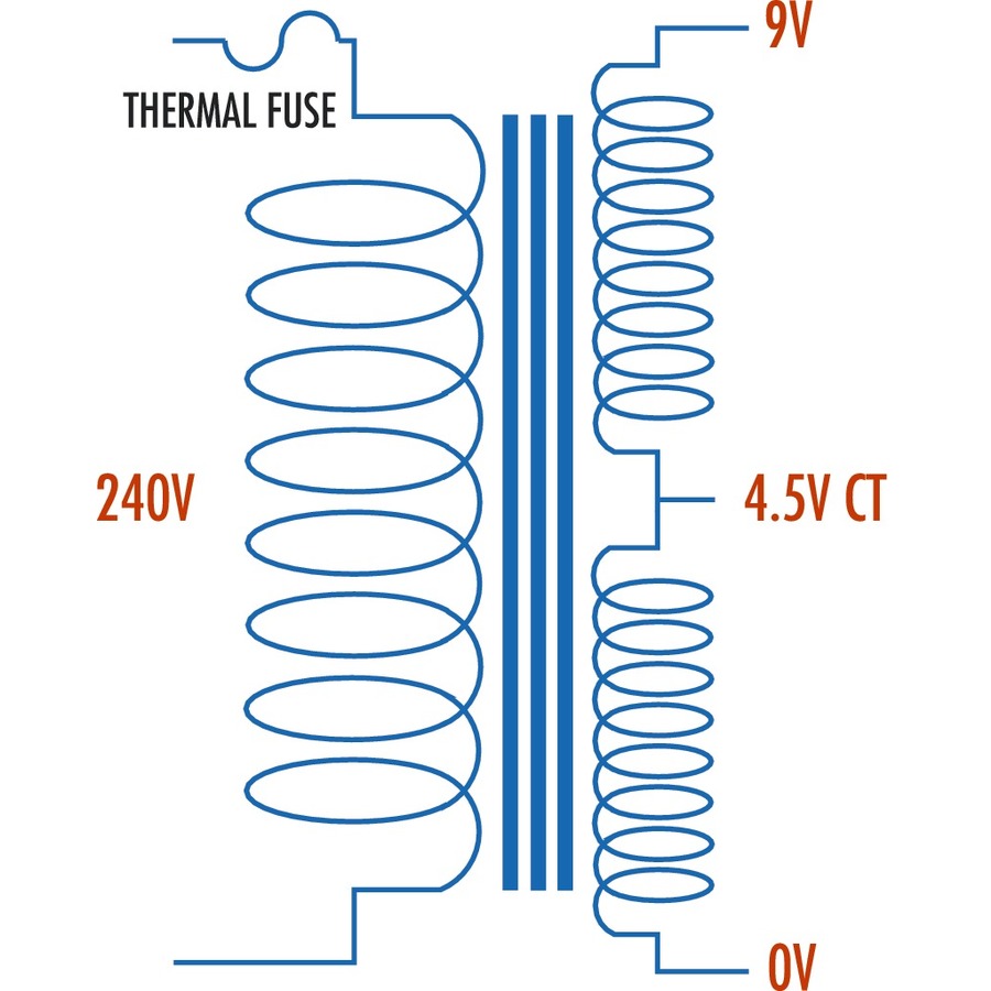 9V, 1.35VA 150mA Centre Tapped - Type 2840 Transformer 