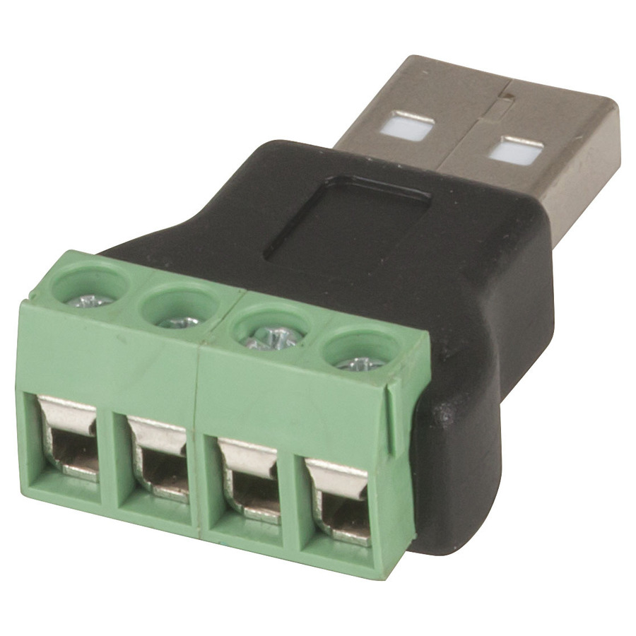 USB 2.0 Type-A Plug to 4-Way Screw Terminal Header Adaptor