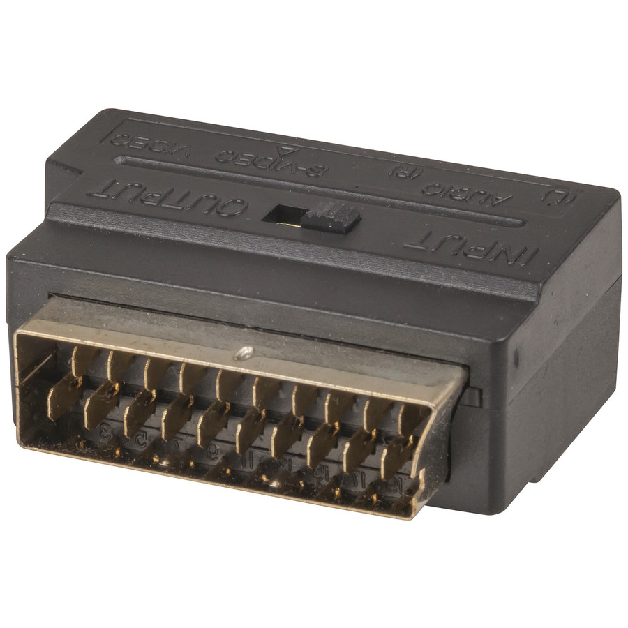 SCART Plug to 3 RCA & S-VHS Socket Adaptor