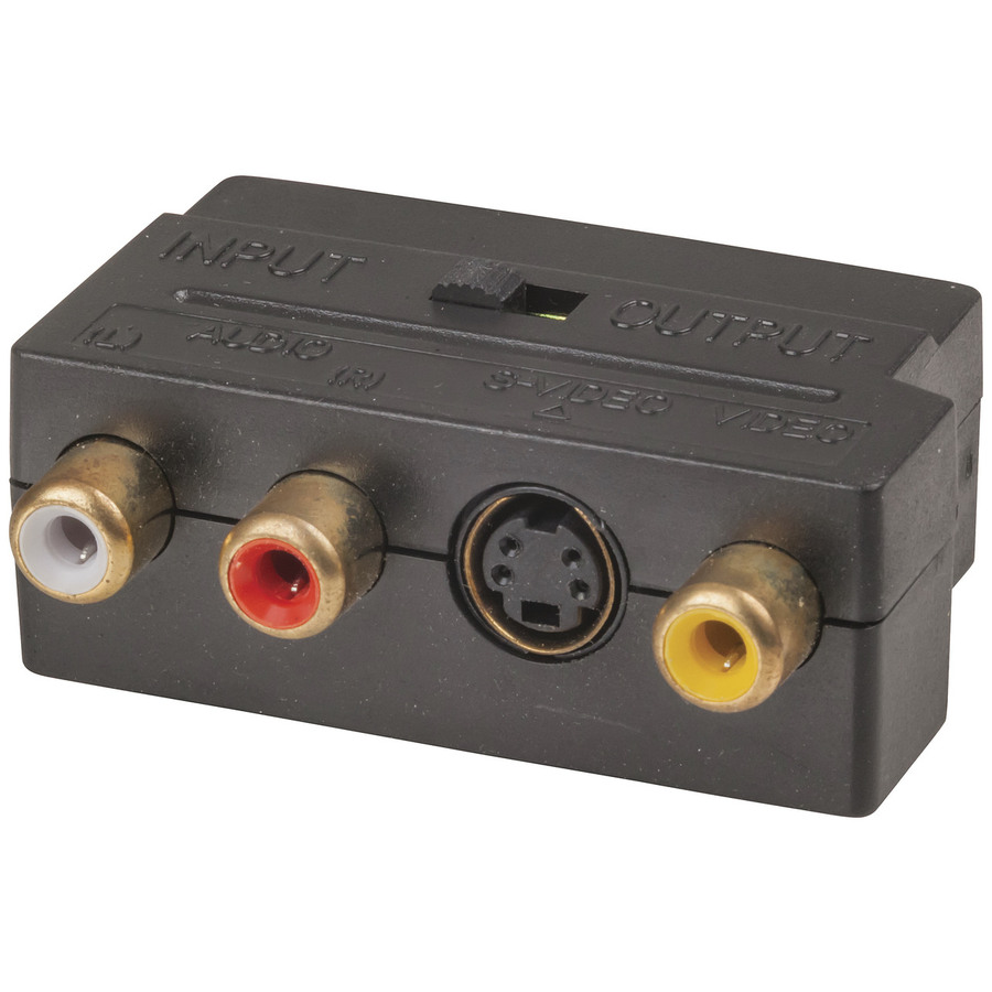 SCART Plug to 3 RCA & S-VHS Socket Adaptor