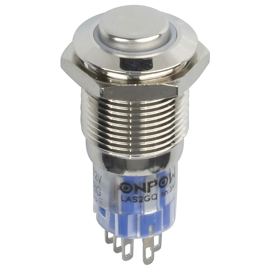 IP67 Illuminated Switch RedGreen Momentary DPDT