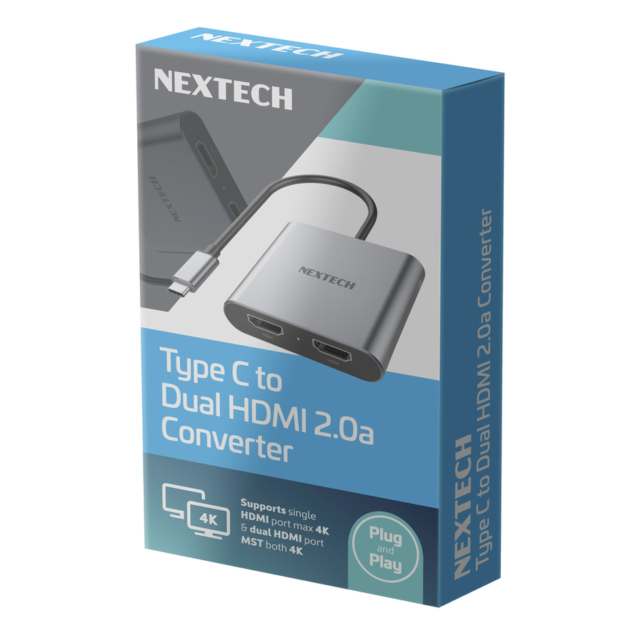 Type C to Dual HDMI 2.0 Adaptor 