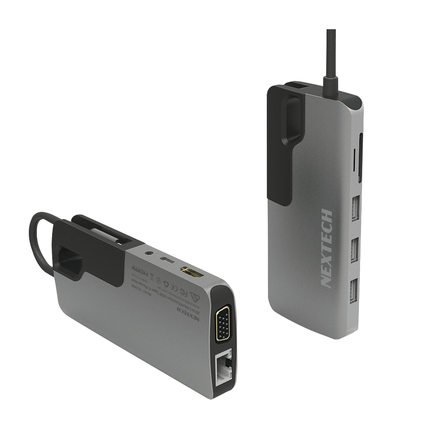 10 in 1 Multifunction USB Type-C Hub with HDMI+VGA, Network, USB Ports and USB Type-C with Power Del