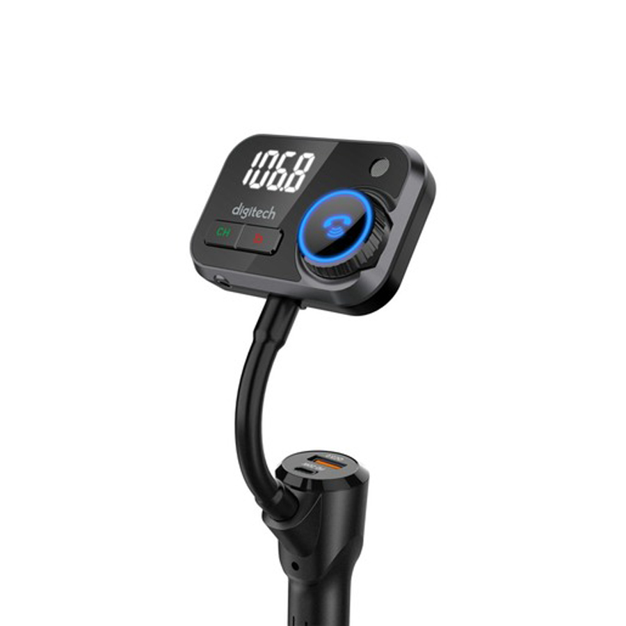 FM Transmitter with Bluetooth&amp;reg;, USB C PD 20W and Qualcomm Quick Charge 3.0 USB 