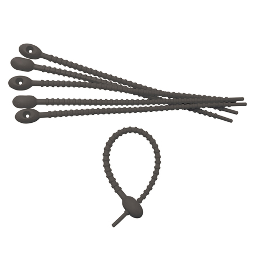 Reusable Flexible Black Cable Ties 8 Pack 
