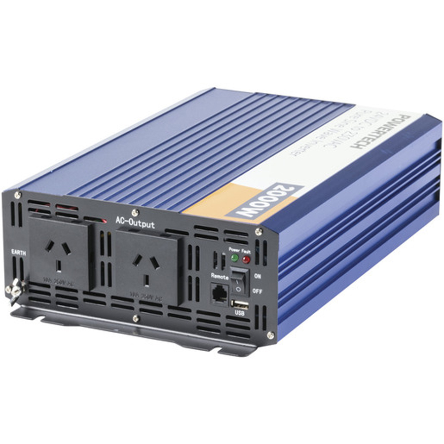 2000W 24VDC to 240VAC Pure Sine Wave Inverter - Electrically Isolated 