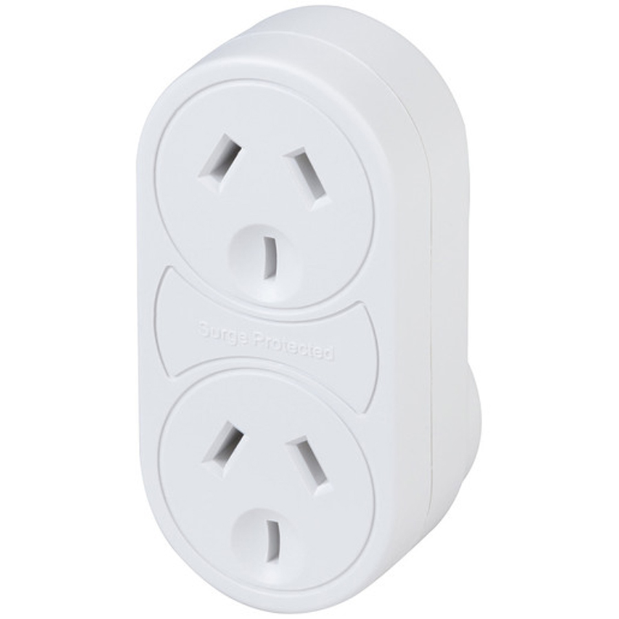 Mains Surge Protector Double Outlet 