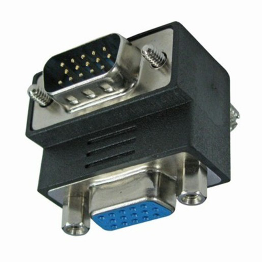 VGA Plug to Socket 90&deg; Adaptor Down 