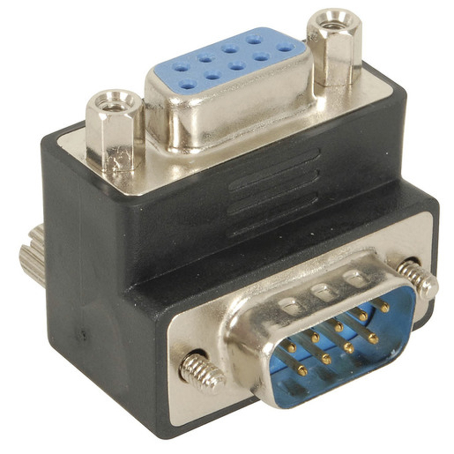 Right Angle DB9 Male to DB9 Female Adaptor 