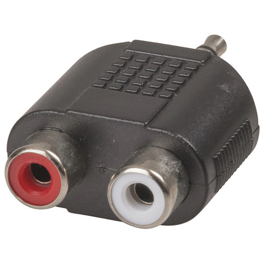 3.5mm Stereo Plug to 2 X RCA Sockets Adaptor 