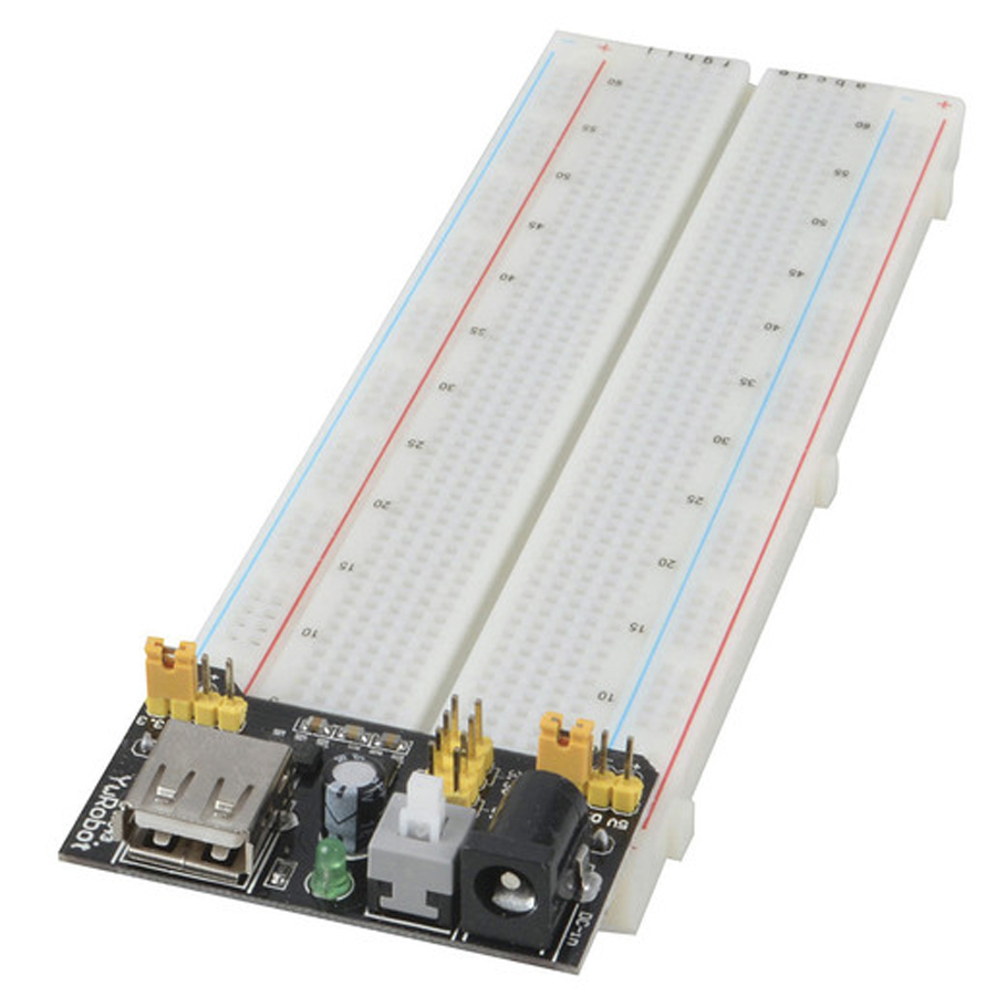 Solderless Breadboard with Power and IO Breakout Board 