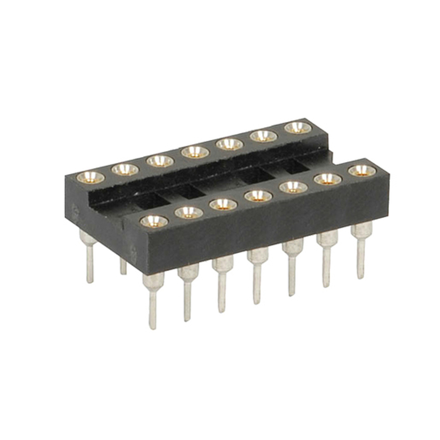 14 Pin Gold Insert Machined Pin IC Socket 