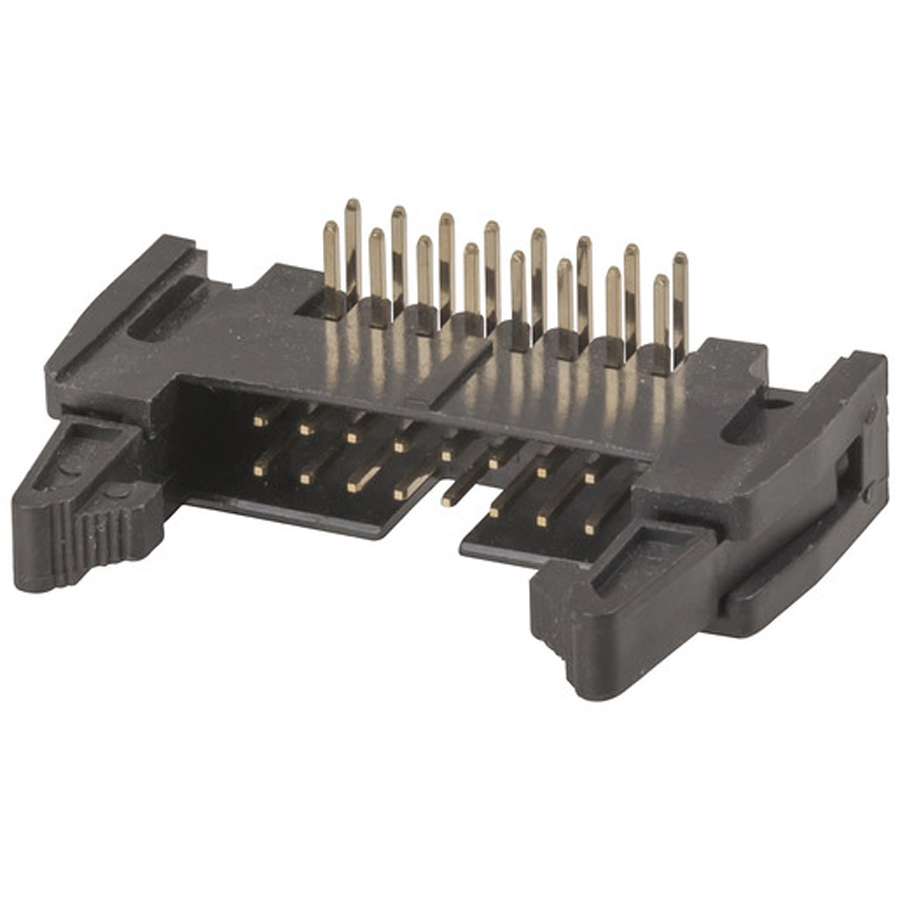 16 Pin IDC Locking Right Angle Header 