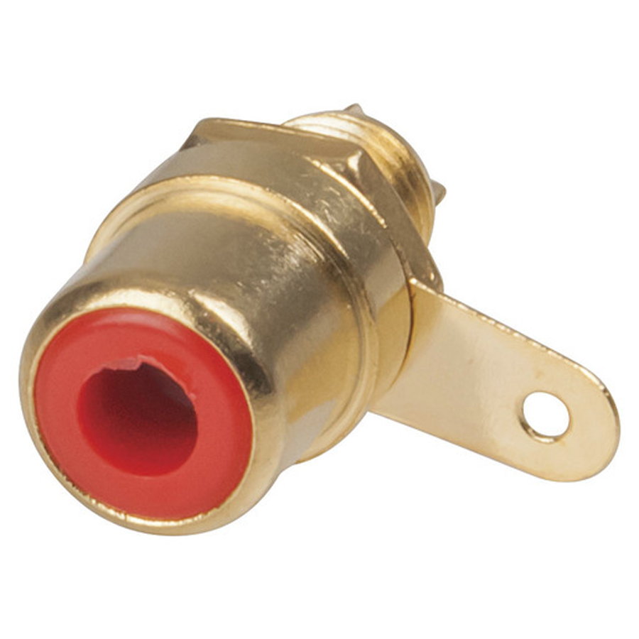 Red Gold-Plated RCA Chassis Socket 