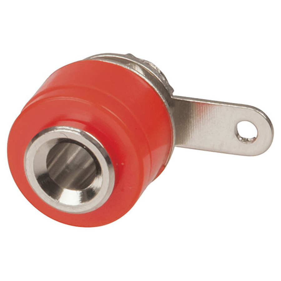 Red 4mm PANEL MOUNT Socket 