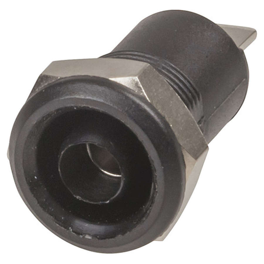 4mm Panel Mount Banana Socket - Black 