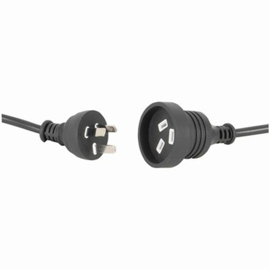 2m Black Mains Extension Cable 