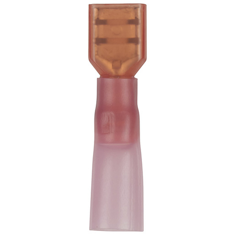 Fully Insulated Female Spade - Red - Pkt 8 - Self Sealing Quick Connectors 