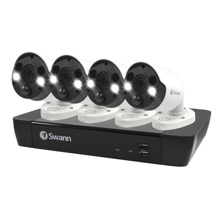 Swann 8CH 4K NVR Kit with 4 x 4K PIR Spotlight Bullet Cameras 