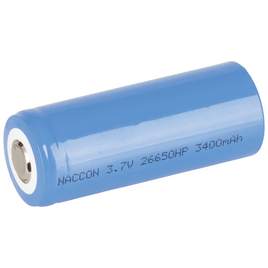 26650 Rechargeable Li-Ion Battery 3400mAh 3.7V Nipple 
