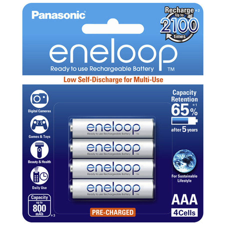 Panasonic Eneloop Ni-MH 1.2V 800mAH - AAA 4 Pack 