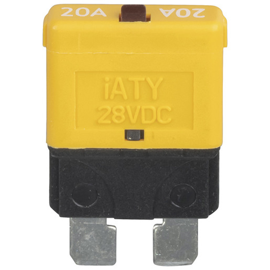 Standard Blade Circuit Breaker 20A - Manual Reset 