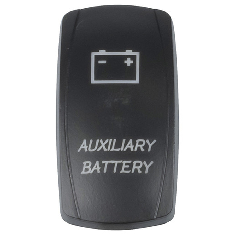 Laser Etched "Auxillary Battery" Cover for Illuminated Rocker Switch 