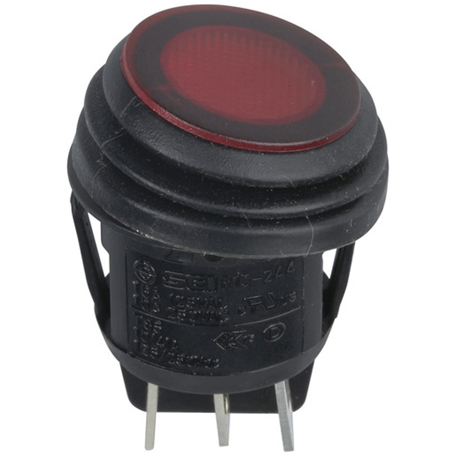 Round IP65 Rated Rocker Switch DPDT 250VAC 10A 