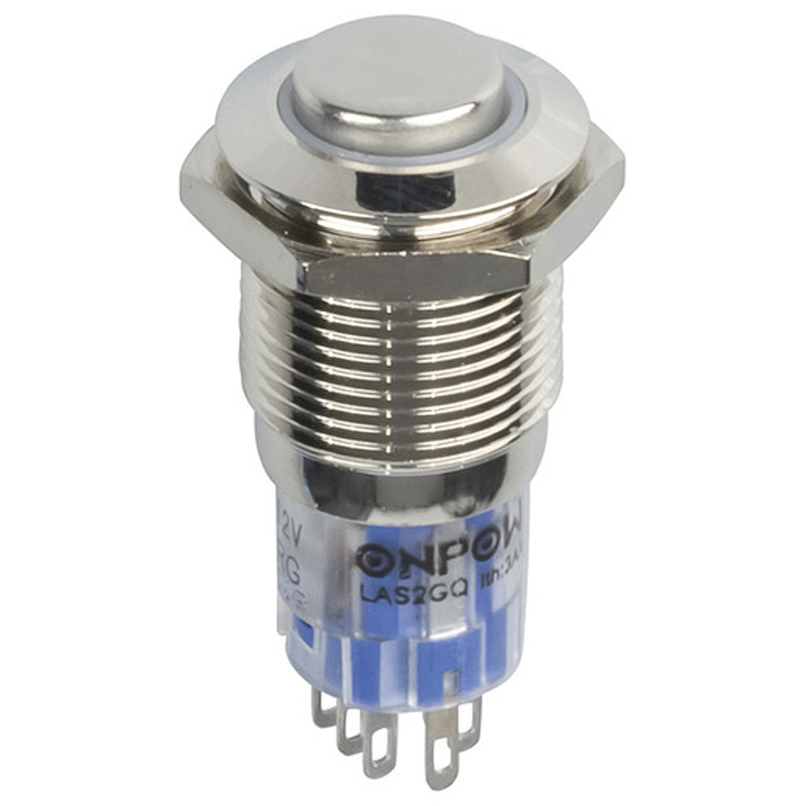 IP67 Illuminated Switch RedGreen Momentary DPDT 