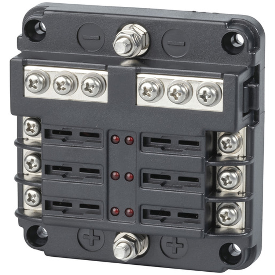 6 Way Fuse Block with Bus Bar 