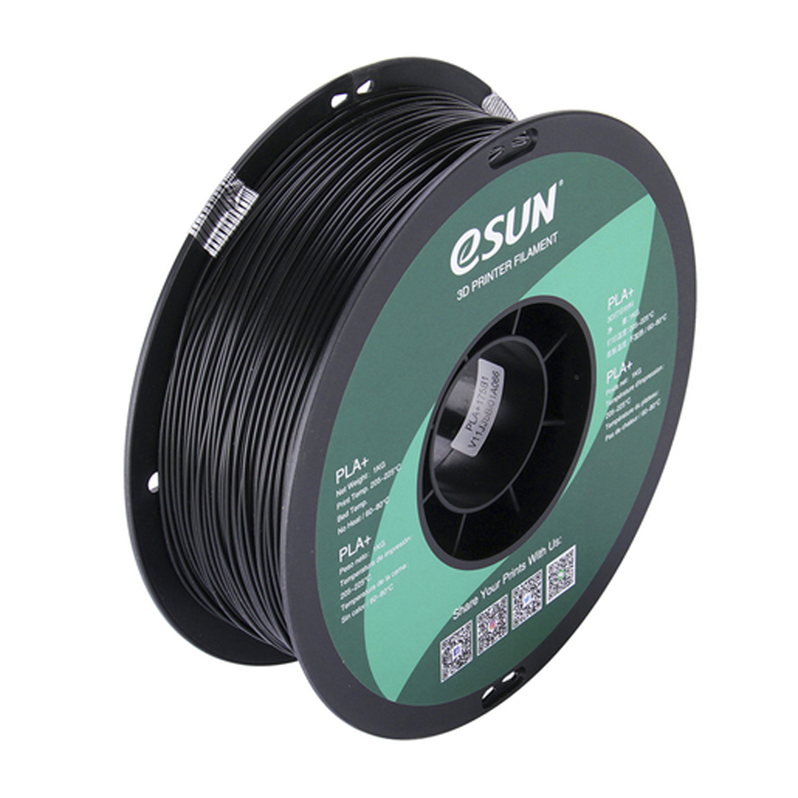 1.75mm Black eSUN PLA+ Filament 1kg Roll 