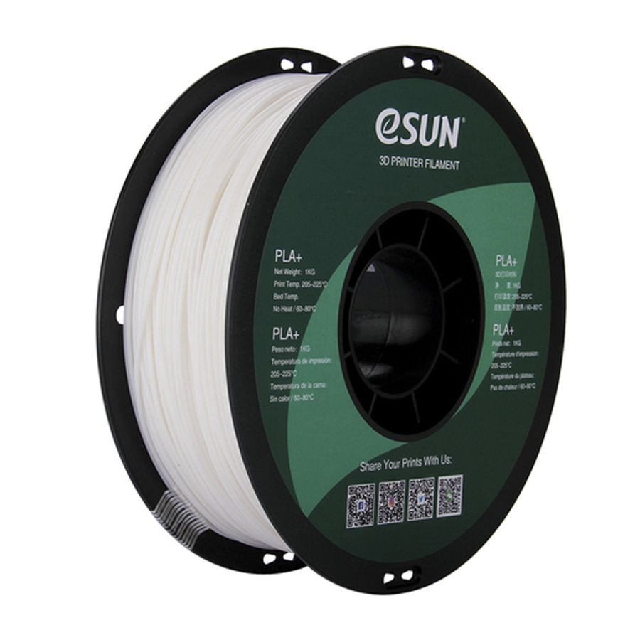 1.75mm White eSUN PLA+ Filament 1kg Roll 