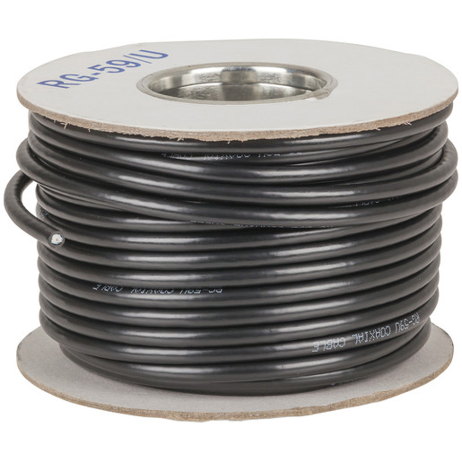75 Ohm RG59 Coax Cable - Black 30m Roll 