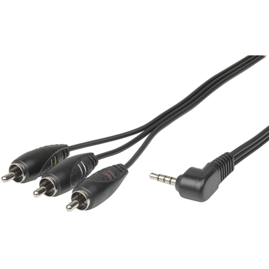 3 x RCA Plugs to 4 Pin 3.5mm AV Cable - 1.5m 
