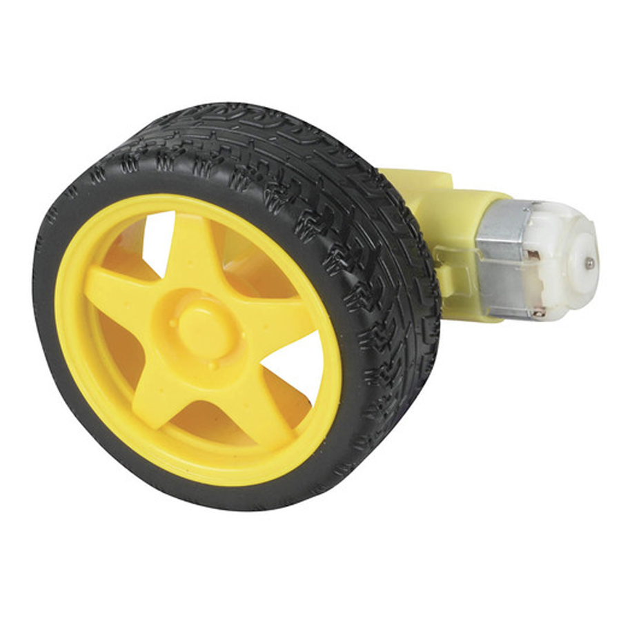 DC Geared Motor with Rubber Wheel 