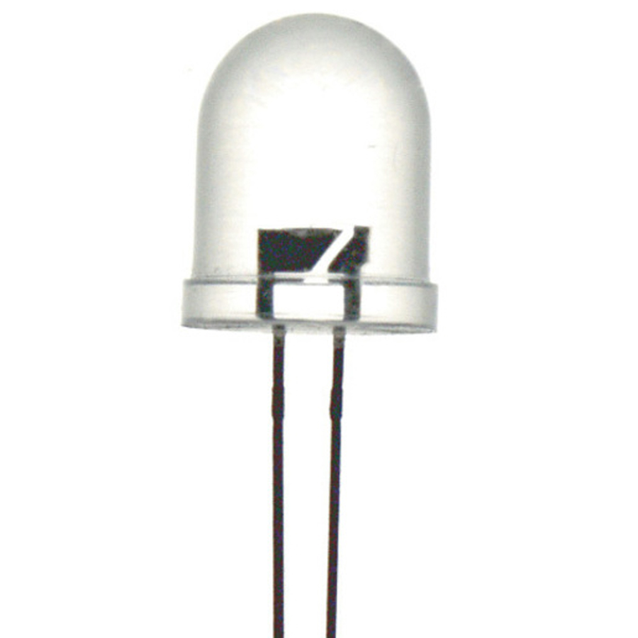 White 10mm LED 5000mcd Round Clear 